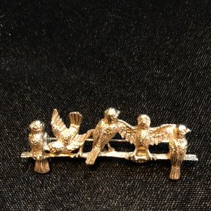 Beautiful vintage birds on a branch brooch
